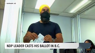 Jagmeet Singh speaks with reporters after voting in advance poll – September 10 2021 [upl. by Basir]