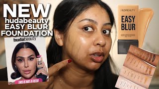 IS THE NEW HUDA BEAUTY EASY BLUR FOUNDATION WORTH BUYING 10HR WEAR TEST [upl. by Geehan]