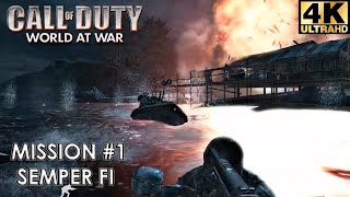 Call of Duty World at War PC  Intro amp Mission 1  Semper Fi Veteran 4K [upl. by Kitrak]