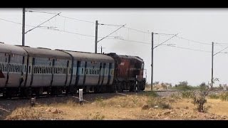 HD EMD type Honk VTA WDG 3A OKHA  TUTICORIN VIVEK Exp chugs massive GOOTY CURVE INDIAN RAILWAYS [upl. by Ecinereb567]