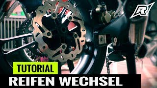 Reifenwechsel Motorrad Tutorial f zB Yamaha MT WR YZFR 125 amp Duke 125 390 [upl. by Nahsab]