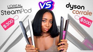 LOreal Steampod 30 VS Dyson Corrale  WHICH FLAT IRON IS BETTER [upl. by Otrevogir]