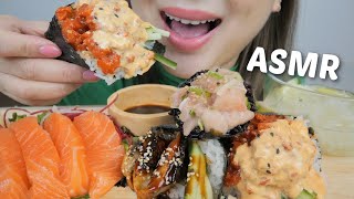 ASMR SUSHI Spicy Salmon Unagi amp Negitoro CONE with Salmon Sashimi and Avocado sunomono NO Talking [upl. by Irrej660]