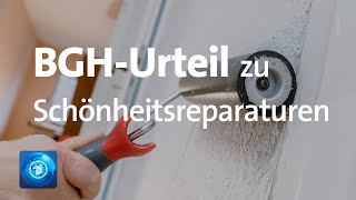 Bundesgerichtshof klärt Streit um Schönheitsreparaturen in Mietwohnungen [upl. by Nottarts]