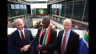 Deputy President Paul Mashatile opens the London Stock Exchange Market [upl. by Aleacem]