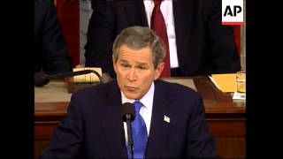 During his State of the Union address President George W Bush claims Saddam Hussein has sought ura [upl. by Winchester]