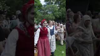 Traditional Midsummer festival celebrated with great enthusiasm in the Swedish capital Stockholm [upl. by Medwin]