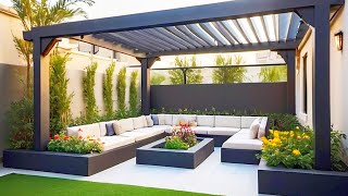 Modern Patio Designs 2024 Home Garden Landscaping Ideas  Terrace amp Rooftop Garden Pergola Design [upl. by Marina]