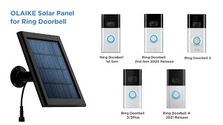 OLAIKE Solar Panel for Ring Video Doorbell Ring Doorbell Solar Panel [upl. by Horne359]