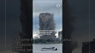 Impresionantes imágenes de la demolición de la Torre Hertz [upl. by Glimp]