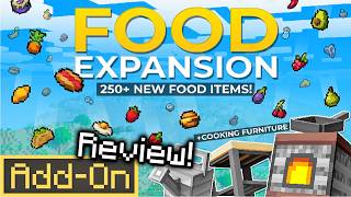 FOOD EXPANSION ADDON 250 New Foods in Minecraft Bedrock InDepth REVIEW [upl. by Ralyat]