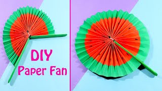 How to Make Paper Fan  DIY Paper Fan at Home  Origami Paper Fan Idea [upl. by Placia476]