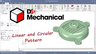 DesignSpark Mechanical 36 Linear and Circular Pattern with the Move tool and Shell the solid [upl. by Bencion331]