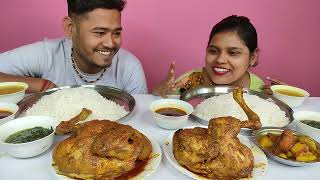 adibashi chicken curry and bengali thali eating challenge [upl. by Finbur449]