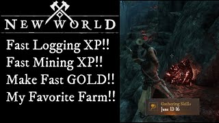 NEW WORLD Best Orichalcum  Ironwood Farm Make gold fast or Level skills [upl. by Kinny]