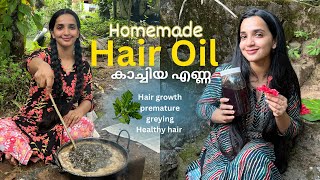 Herbal Hair Oil  Hair Growth  Black hair  Premature greying  Malavika Krishnadas [upl. by Ymarej336]