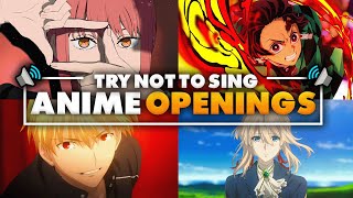 TRY NOT TO SING OR DANCE ANIME EDITION 🎤🕺🏻 100 POPULAR ANIME OPENINGS🎶 [upl. by Uos]