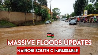 Massive Floods Update in Nairobi  South C Area Impassable 🌊 [upl. by Aedni]