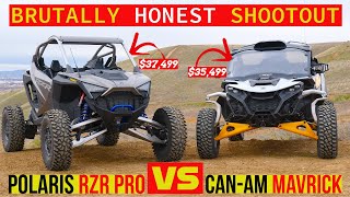 BRUTALLY HONEST Polaris RZR Pro R vs CanAm Maverick R sidebyside SHOOTOUT [upl. by Herman]