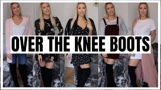 HOW TO OVER THE KNEE BOOTS FOR SPRING  WEEK IN OUTFITS [upl. by Amoreta]