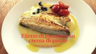 Filetto Di Branzino Alla Mediterranea Su Crema Di Patate [upl. by Kali342]