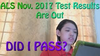 ALS AampE Test Results November 2017  Did I Pass [upl. by Biddick]