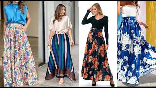 Most Beautiful Top Stylish Casual Long Floral Skirt Outfit For LadiesampGirls [upl. by Riehl]