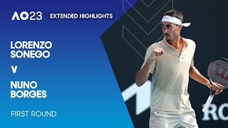 Lorenzo Sonego v Nuno Borges Extended Highlights  Australian Open 2023 First Round [upl. by Malaspina429]