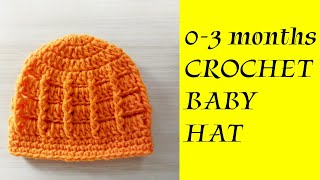 03 Months Crochet Baby hat  Fast amp Easy Baby Beanie [upl. by Iderf645]