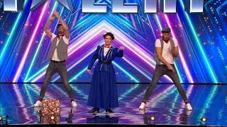 Britains Got Talent 2022 Mary P quotPoppinsquot Lovely Lady Lumps Audition Full Show w Comments S15E03 [upl. by Cornish]