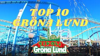 TOP 10 COASTER GRÖNA LUND 4K COASTER amp ATTRACTIONS [upl. by Anauqahc]