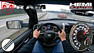 DODGE RAM 1500 HEMI 57 V8 quotLARAMIE SPORTquot TOP SPEED DRIVE ON GERMAN AUTOBAHN 🏎 [upl. by Erbma]