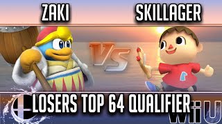 SmashNSplash 4 Losers Top 64 Qualifier  zaki King Dedede vs Skillager Villager [upl. by Aenert]