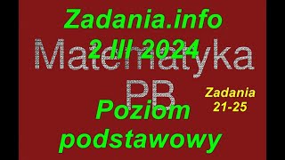 Matura próbna z matematyki podstawa Zadaniainfo Zadania 2125 2 marca 2024 [upl. by Anyar506]