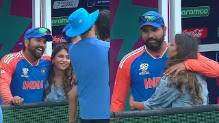 Emotional Rohit Sharma hug Crying Ritika after India Won T20 World Cup 2024 [upl. by Blaze]