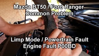 BT50  Ranger Limp Mode Intercooler Hose Problem  Fault P00BD [upl. by Zima]