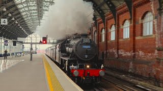 LMS Black Five No 44871 opens up through Darlington  The Edinburgh Flyer  18524 [upl. by Repip528]