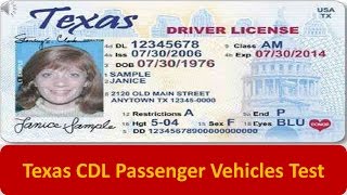 Texas CDL Passenger Vehicles Test [upl. by Ruhl306]