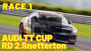 Audi TT Cup Racing RD2 Race 1 Snetterton TCR BRSCC [upl. by Nnaarat456]