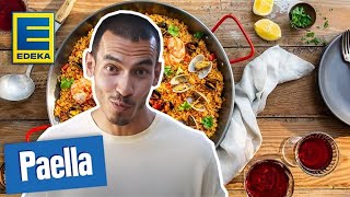 Paella Rezept  Spanischer Klassiker mit Meeresfrüchten  EDEKA [upl. by Nad]