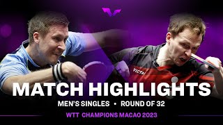 Benedikt Duda vs Mattias Falck  MS R32  WTT Champions Macao 2023 [upl. by Bodi]