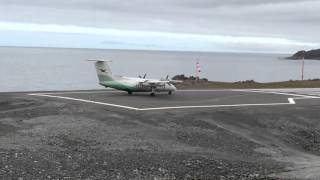 Dash8100 Takeoff at ENHV Honningsvåg airport [upl. by Unity]