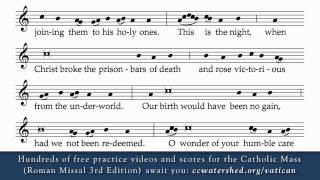 Easter Proclamation Exsultet  LOWER RECORDING  New Translation Roman Missal 3rd Edition [upl. by Mikel]