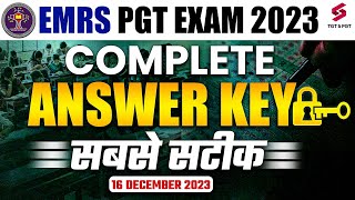 EMRS PGT 2023 Answer Key  EMRS General Paper Analysis 2023  EMRS PGT Exam Analysis 2023 [upl. by Avelin]