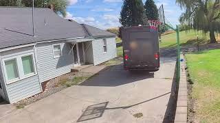 Delivery Driver Hits Basketball Hoop and Drives Away  1530117 [upl. by Viole]