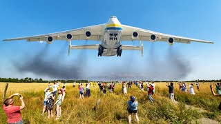 Antonov An225 Mriya  10 AWESOME TAKEOFFS AND LANDINGS OF THE BIGGEST AIRCRAFT ever existed [upl. by Ynohtn]