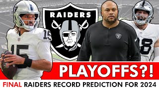 Raiders FINAL Record Prediction For 2024 Under Antonio Pierce [upl. by Yttiy476]