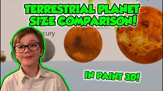 TERRESTRIAL PLANET SIZE COMPARISON IN PAINT 3D [upl. by Huntlee]