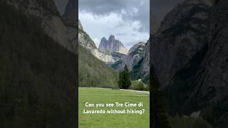 You can see the Tre Cime di Lavaredo without hiking on the drive near Lago di Landro [upl. by Jeane68]