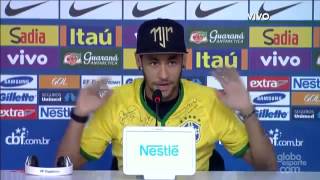 Entrevista coletiva Neymar jr chora ao falar sobre a lesão [upl. by Nosremaj]